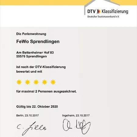 Fewo-sprendlingen Appartement *